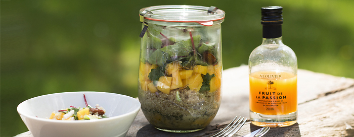 Mango-Quinoa-Salat im Weckglas (für 1 Liter Weckglas)